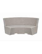 PANCHINA CURVA CONCAVA IN CEMENTO CON SCHIENALE PER ARREDO URBANO - COLORE BIANCO SABBIATO - CM 200x60x85H - Conforme ai CAM