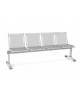 Panca da attesa - 4 Posti - Sedile e schienale in lamiera d'acciaio forata - colore alluminio o nero - cm 220x62x83h