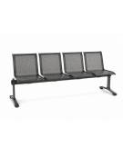 Panca da attesa - 4 Posti - colore alluminio o nero - cm 220x62x83h