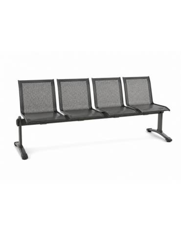 Panca da attesa - 4 Posti - colore alluminio o nero - cm 220x62x83h