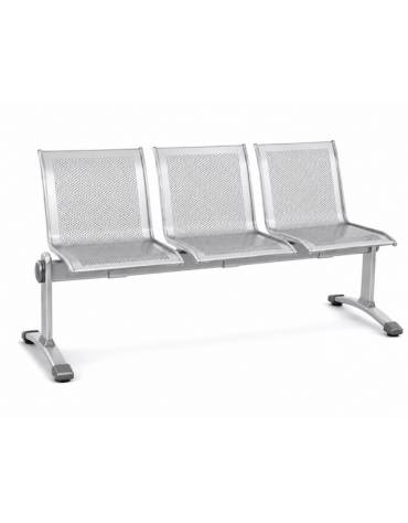 Panca da attesa - 3 Posti - colore alluminio o nero - cm 165x62x83h