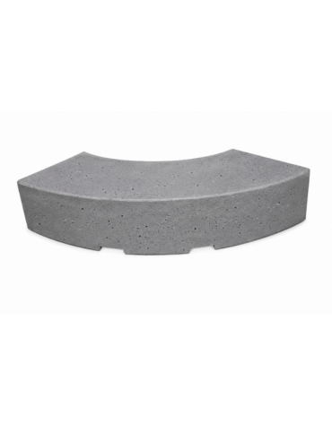 PANCHINA CURVA CONVESSA IN CEMENTO CALCESTRUZZO PER ARREDO URBANO - COLORE GRIGIO PIETRA - CM 200x60x45H - Conforme ai CAM