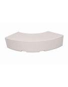 PANCHINA CURVA CONVESSA IN CEMENTO CALCESTRUZZO PER ARREDO URBANO - COLORE BIANCO PIETRA - CM 200x60x45H - Conforme ai CAM