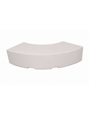 PANCHINA CURVA CONVESSA IN CEMENTO CALCESTRUZZO PER ARREDO URBANO - COLORE BIANCO PIETRA - CM 200x60x45H - Conforme ai CAM