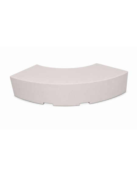 PANCHINA CURVA CONVESSA IN CEMENTO CALCESTRUZZO PER ARREDO URBANO - COLORE BIANCO PIETRA - CM 200x60x45H - Conforme ai CAM