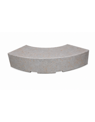 PANCHINA CURVA CONVESSA IN CEMENTO CALCESTRUZZO PER ARREDO URBANO - COLORE GRIGIO TRAVERTINO - CM 200x60x45H - Conforme ai CAM
