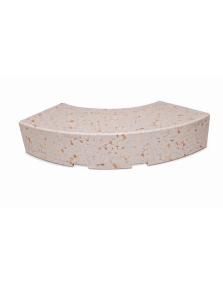 PANCHINA CURVA CONVESSA IN CEMENTO CALCESTRUZZO PER ARREDO URBANO - COLORE BIANCO TRAVERTINO - CM 200x60x45H  - Conforme ai CAM