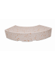 PANCHINA CURVA CONVESSA IN CEMENTO CALCESTRUZZO PER ARREDO URBANO - COLORE BIANCO TRAVERTINO - CM 200x60x45H - Conforme ai CAM