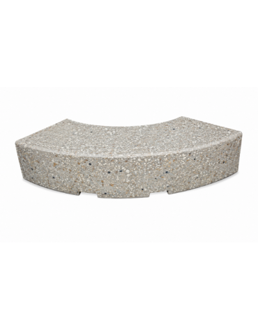PANCHINA CURVA CONVESSA IN CEMENTO CALCESTRUZZO PER ARREDO URBANO - COLORE GRIGIO SABBIATO - CM 200x60x45H  - Conforme ai CAM