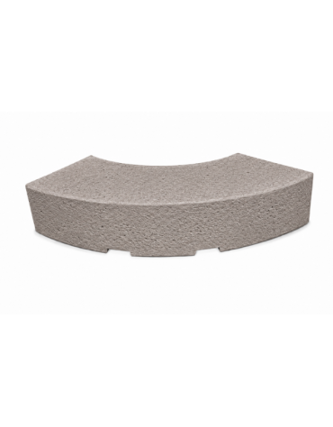 PANCHINA CURVA CONVESSA IN CEMENTO CALCESTRUZZO PER ARREDO URBANO - COLORE BIANCO SABBIATO - CM 200x60x45H - Conforme ai CAM