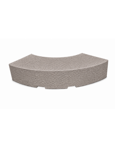 PANCHINA CURVA CONVESSA IN CEMENTO CALCESTRUZZO PER ARREDO URBANO - COLORE BIANCO SABBIATO - CM 200x60x45H - Conforme ai CAM