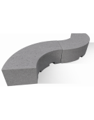 PANCHINA CURVA CONCAVA IN CEMENTO CALCESTRUZZO PER ARREDO URBANO - COLORE GRIGIO PIETRA - CM 200x60x45H - Conforme ai CAM
