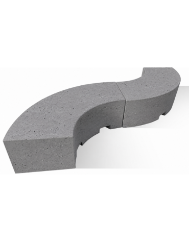 PANCHINA CURVA CONCAVA IN CEMENTO CALCESTRUZZO PER ARREDO URBANO - COLORE GRIGIO PIETRA - CM 200x60x45H - Conforme ai CAM