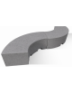 PANCHINA CURVA CONCAVA IN CEMENTO CALCESTRUZZO PER ARREDO URBANO - COLORE GRIGIO PIETRA - CM 200x60x45H - Conforme ai CAM