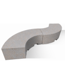 PANCHINA CURVA CONCAVA IN CEMENTO CALCESTRUZZO PER ARREDO URBANO - COLORE GRIGIO TRAVERTINO - CM 200x60x45H - Conforme ai CAM