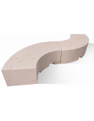 PANCHINA CURVA CONCAVA IN CEMENTO CALCESTRUZZO PER ARREDO URBANO - COLORE BIANCO TRAVERTINO - CM 200x60x45H - Conforme ai CAM