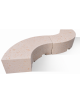 PANCHINA CURVA CONCAVA IN CEMENTO CALCESTRUZZO PER ARREDO URBANO - COLORE BIANCO TRAVERTINO - CM 200x60x45H - Conforme ai CAM
