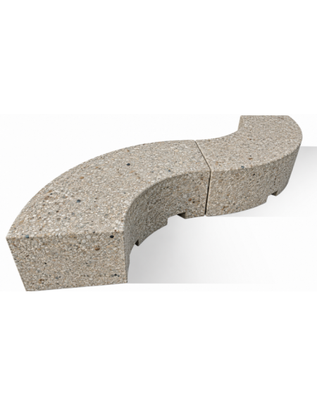 PANCHINA CURVA CONCAVA IN CEMENTO CALCESTRUZZO PER ARREDO URBANO - COLORE GRIGIO SABBIATO - CM 200x60x45H - Conforme ai CAM