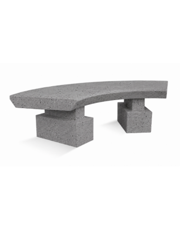 PANCHINA CLASSICA CURVA IN CEMENTO CALCESTRUZZO PER ARREDO URBANO - COLORE GRIGIO PIETRA - CM 170x60x45H - Conforme ai CAM