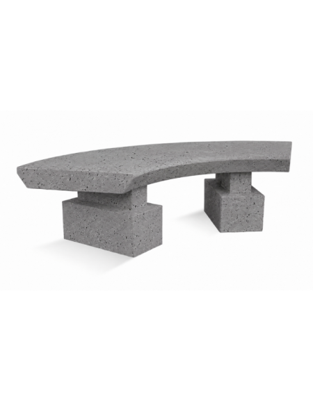 PANCHINA CLASSICA CURVA IN CEMENTO CALCESTRUZZO PER ARREDO URBANO - COLORE GRIGIO PIETRA - CM 170x60x45H - Conforme ai CAM