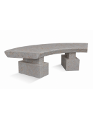 PANCHINA CLASSICA CURVA IN CEMENTO CALCESTRUZZO PER ARREDO URBANO - COLORE GRIGIO TRAVERTINO - CM 170x60x45H - Conforme ai CAM