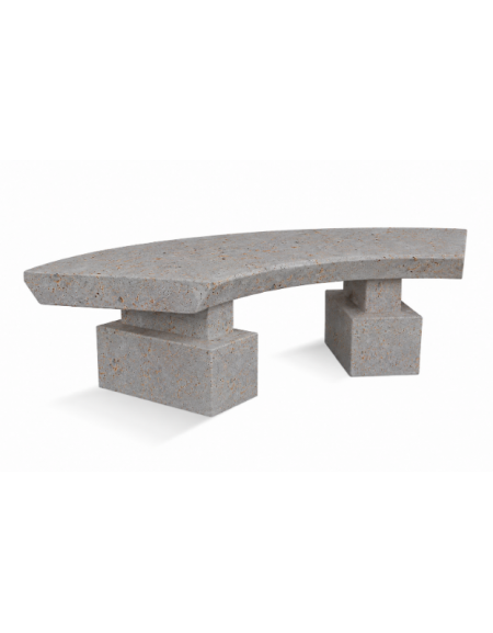 PANCHINA CLASSICA CURVA IN CEMENTO CALCESTRUZZO PER ARREDO URBANO - COLORE GRIGIO TRAVERTINO - CM 170x60x45H - Conforme ai CAM