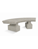 PANCHINA CLASSICA CURVA IN CEMENTO CALCESTRUZZO PER ARREDO URBANO - COLORE GRIGIO SABBIATO - CM 170x60x45H - Conforme ai CAM