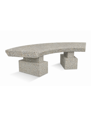 PANCHINA CLASSICA CURVA IN CEMENTO CALCESTRUZZO PER ARREDO URBANO - COLORE GRIGIO SABBIATO - CM 170x60x45H - Conforme ai CAM