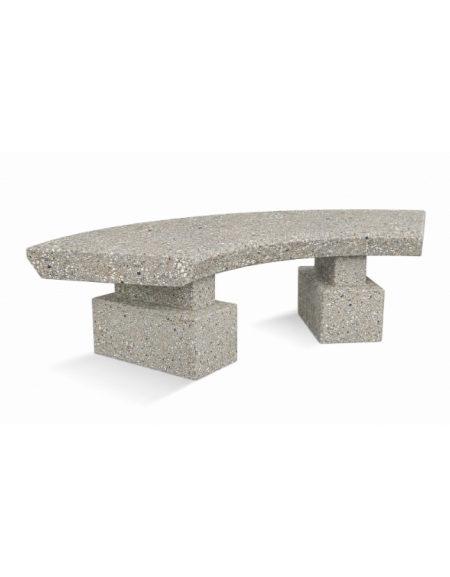 PANCHINA CLASSICA CURVA IN CEMENTO CALCESTRUZZO PER ARREDO URBANO - COLORE GRIGIO SABBIATO - CM 170x60x45H - Conforme ai CAM