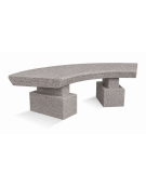 PANCHINA CLASSICA CURVA IN CEMENTO CALCESTRUZZO PER ARREDO URBANO - COLORE BIANCO SABBIATO - CM 170x60x45H - Conforme ai CAM
