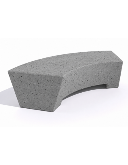 Panchina design Curvo in Cemento calcestruzzo per arredo urbano - colore Grigio pietra - cm 176x60x45h - Conforme ai CAM