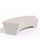 Panchina Design curvo in Cemento calcestruzzo per arredo urbano - colore Bianco pietra - cm 176x60x45h - Conforme ai CAM
