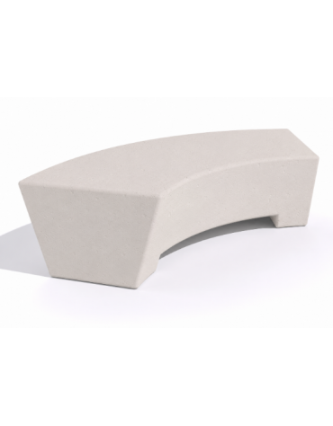 Panchina Design curvo in Cemento calcestruzzo per arredo urbano - colore Bianco pietra - cm 176x60x45h - Conforme ai CAM