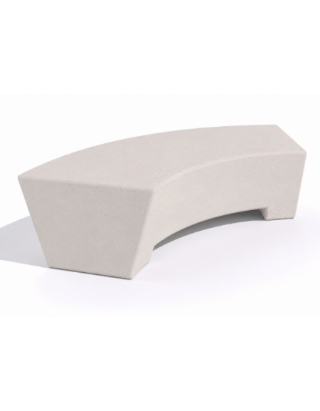 Panchina Design curvo in Cemento calcestruzzo per arredo urbano - colore Bianco pietra - cm 176x60x45h - Conforme ai CAM