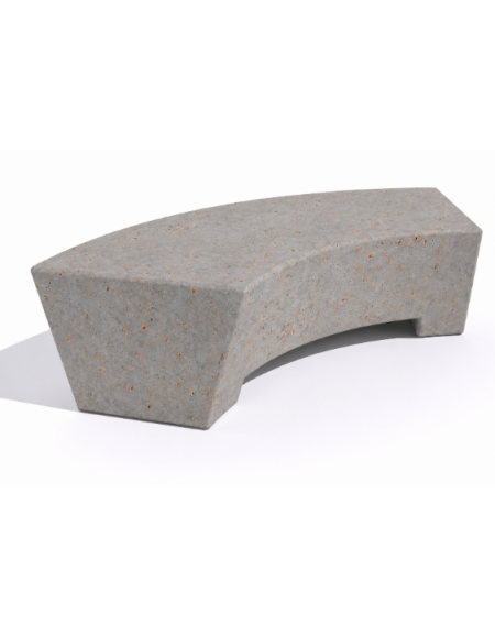 Panchina design Curvo in Cemento calcestruzzo per arredo urbano - colore Grigio travertino - cm 176x60x45h - Conforme ai CAM