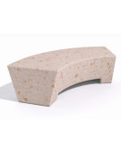 Panchina design Curvo in Cemento calcestruzzo per arredo urbano - colore Bianco travertino - cm 176x60x45h - Conforme ai CAM