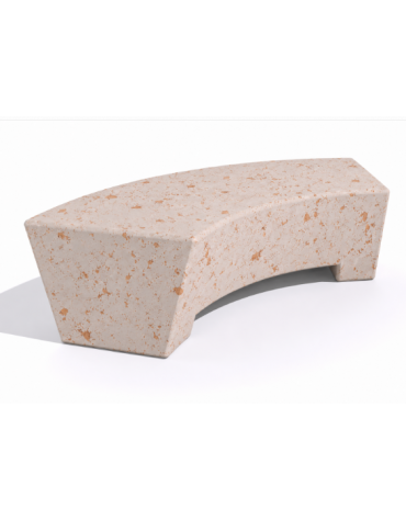 Panchina design Curvo in Cemento calcestruzzo per arredo urbano - colore Bianco travertino - cm 176x60x45h - Conforme ai CAM