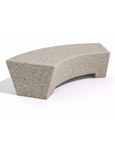 Panchina design Curvo in Cemento calcestruzzo per arredo urbano - colore Grigio sabbiato - cm 176x60x45h - Conforme ai CAM