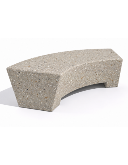 Panchina design Curvo in Cemento calcestruzzo per arredo urbano - colore Grigio sabbiato - cm 176x60x45h - Conforme ai CAM