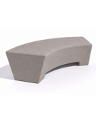 Panchina design Curvo in Cemento calcestruzzo per arredo urbano - colore Bianco sabbiato - cm 176x60x45h - Conforme ai CAM