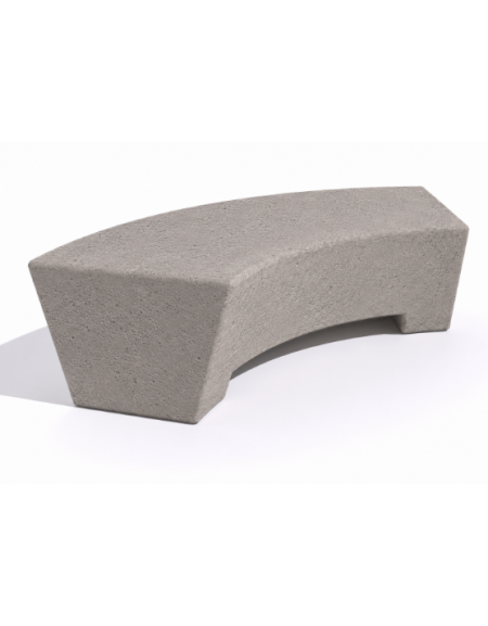 Panchina design Curvo in Cemento calcestruzzo per arredo urbano - colore Bianco sabbiato - cm 176x60x45h - Conforme ai CAM
