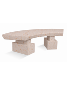 PANCHINA CLASSICA CURVA IN CEMENTO CALCESTRUZZO PER ARREDO URBANO - COLORE BIANCO TRAVERTINO - CM 170x60x45H - Conforme ai CAM