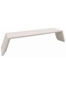 PANCHINA LINEARE CON FIANCHI INCLINATI IN CEMENTO COLORE BIANCO PIETRA PER ESTERNO - CM 205x45x45H - Conforme ai CAM