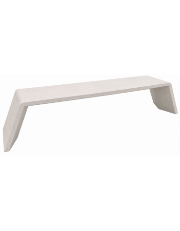 PANCHINA LINEARE CON FIANCHI INCLINATI IN CEMENTO COLORE BIANCO PIETRA PER ESTERNO - CM 205x45x45H - Conforme ai CAM