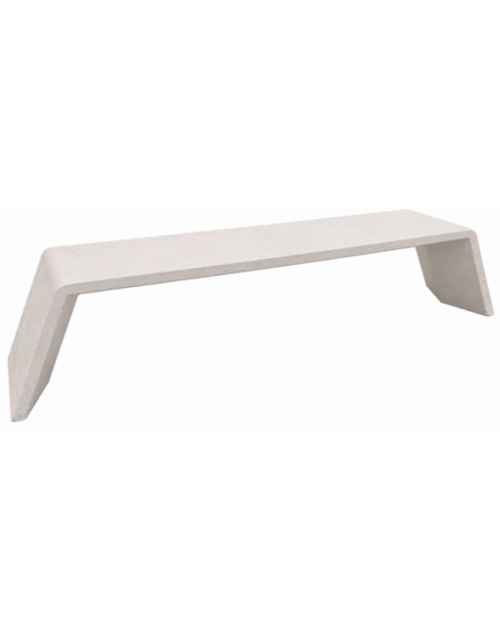 PANCHINA LINEARE CON FIANCHI INCLINATI IN CEMENTO COLORE BIANCO PIETRA PER ESTERNO - CM 205x45x45H - Conforme ai CAM