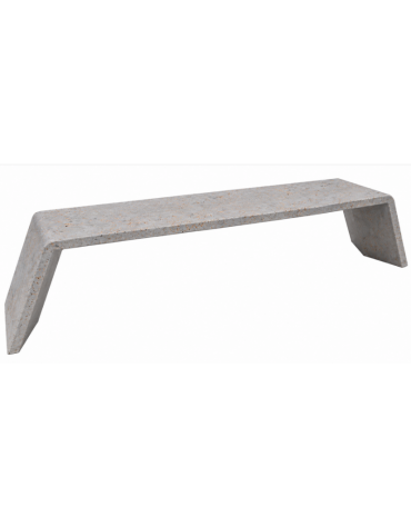 PANCHINA LINEARE CON FIANCHI INCLINATI IN CEMENTO COLORE GRIGIO TRAVERTINO PER ESTERNO - CM 205x45x45H - Conforme ai CAM