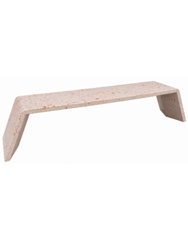 PANCHINA LINEARE CON FIANCHI INCLINATI IN CEMENTO COLORE BIANCO TRAVERTINO PER ESTERNO - CM 205x45x45H - Conforme ai CAM