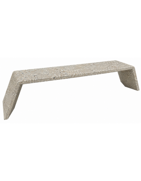 PANCHINA LINEARE CON FIANCHI INCLINATI IN CEMENTO COLORE GRIGIO SABBIATO PER ESTERNO - CM 205x45x45H - Conforme ai CAM