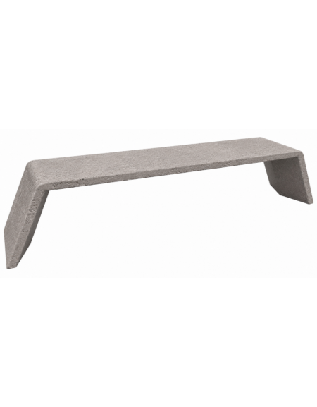 PANCHINA LINEARE CON FIANCHI INCLINATI IN CEMENTO COLORE BIANCO SABBIATO PER ESTERNO - CM 205x45x45H - Conforme ai CAM