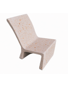 Panchina monoblocco in cemento calcestruzzo per esterno - colore Bianco travertino - cm 70x57x80h - Conforme ai CAM